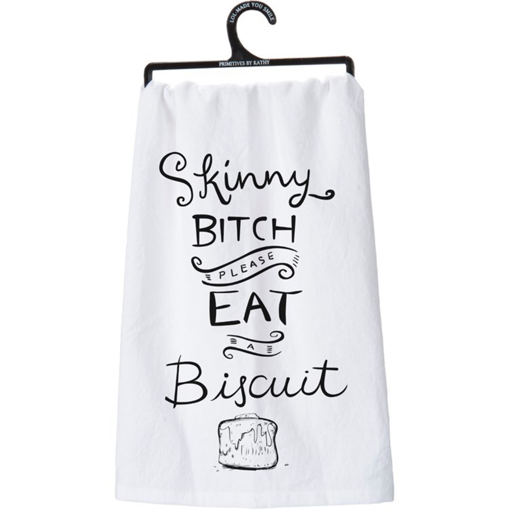 Primitives by Kathy Eat A Biscuit Dish Towel